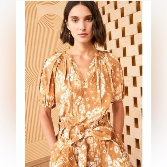 NWT Ulla Johnson Finn Top ochre Shibori size 6 - Picture 2 of 10